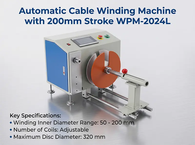 WPM-2024L Otomatik Düzenlemeli Kablo Sarma Makinesi - Verimli ve Hassas Tel İşleme