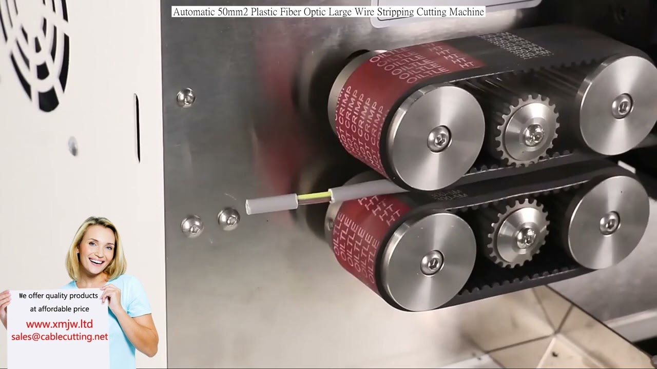 Automatic 50mm2 Plastic Fiber Optic Large Wire Stripping and Cutting Machine